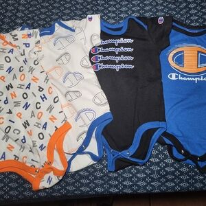 Champion Baby Boy Bodysuit Set - Black, Blue, Orange, White